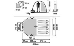 Berger Zelt Campo 4 Air Schwarze Schlafkabine