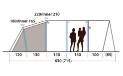 Outwell Hayward Lake 5ATC Aufblasbares Tunnelzelt 5 Personen -Camping Discounter 789713 5206553