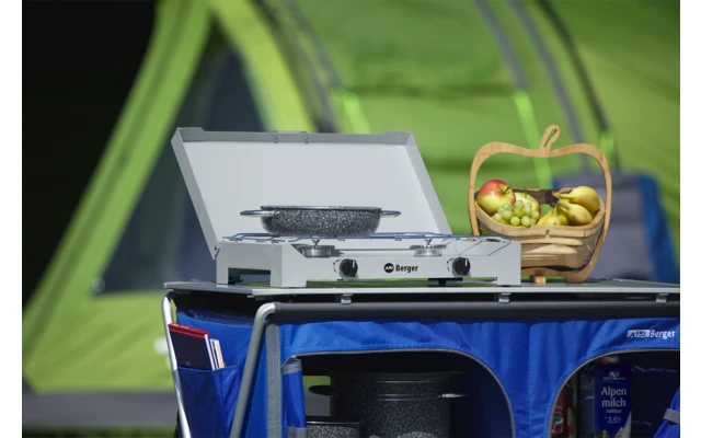 Berger 2-flammiger Gaskocher Silber, Grau 4,6 Kw Ohne Zündsicherung 3 Berger 2-flammiger Gaskocher Silber, Grau 4,6 Kw Ohne Zündsicherung – Bild 3